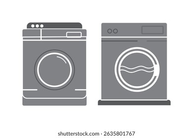Conjunto de ícones da Máquina de Lavar. ilustração plana de ícone do vetor