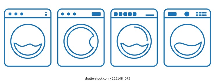 Washing Machine icon set. flat illustration of vector icon