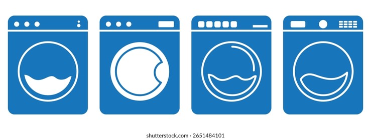 Washing Machine icon set. flat illustration of vector icon