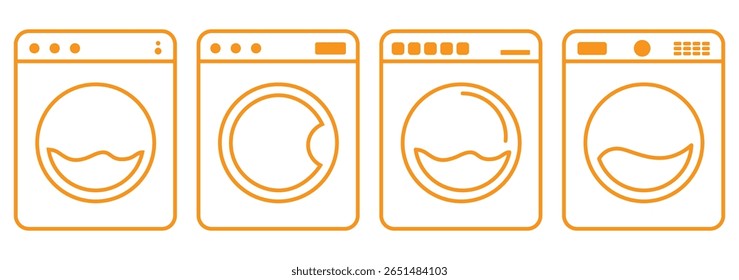 Washing Machine icon set. flat illustration of vector icon
