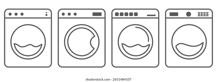 Washing Machine icon set. flat illustration of vector icon