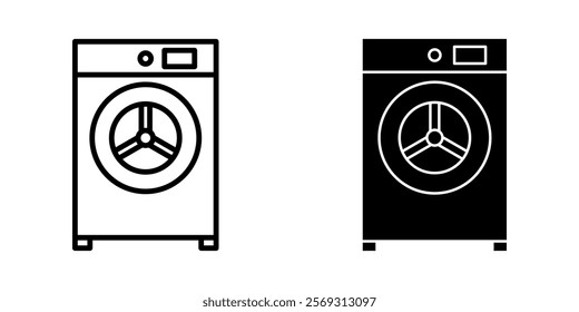 washing machine Icon set. Symbol isolated white background. vector illustration. color editable.