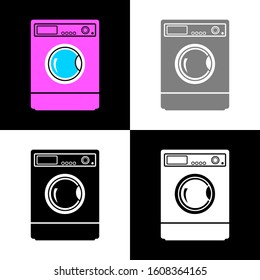 Washing machine icon set, vector illustration 