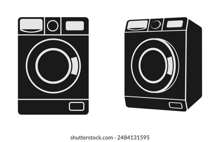 Washing machine icon set. vector illustration isolated on white background.