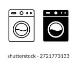 Washing machine icon set. Washer icon. Washer solid and line sign design. Wash machine symbol