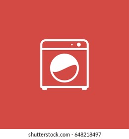 washing machine icon. sign design. red background