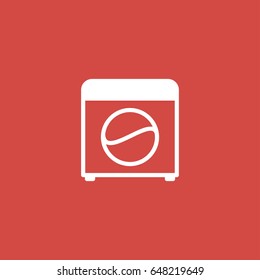 washing machine icon. sign design. red background