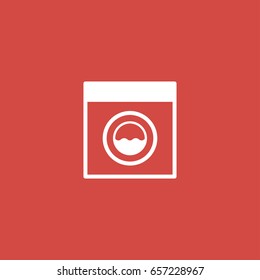 washing machine. icon sign design. red background