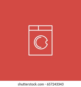 washing machine icon. sign design. red background