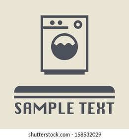 Washing machine icon or sign, vector illustration