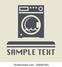 Washing machine icon or sign, vector illustration