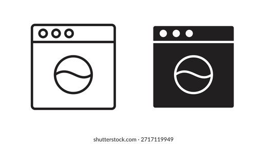 Washing machine icon silhouette vector designs. Editable Strokes
