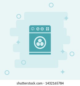 Washing Machine Icon. Simple icon, blue colored icon illustration.