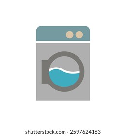washing machine icon, simple flat style, illustration, logo sign symbol pictogram template, for ui or ux isolated on white for mobile app, editable