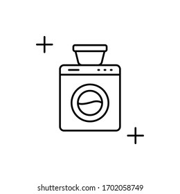 Washing machine icon. Simple line, outline vector elements of housework for ui and ux, website or mobile application