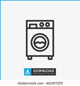 washing machine icon. simple outline washing machine vector icon. on white background.