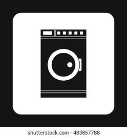 Washing machine icon in simple style isolated on white background. Home appliances symbol vector illustration