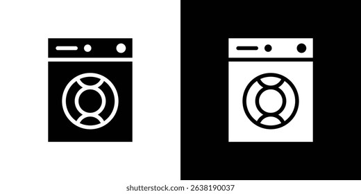 Washing machine icon in solid flat trendy design style.