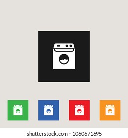 Washing machine Icon, stock vector illustration, EPS10.