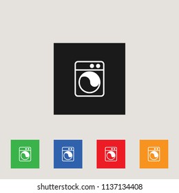 Washing machine icon, stock vector illustration, EPS10.