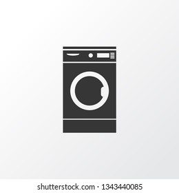 Washing Machine Icon Symbol. Premium Quality Isolated Laundromat Element In Trendy Style.