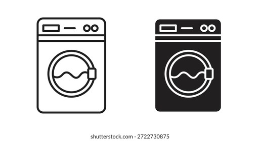 Símbolo del icono de la lavadora. Vector EPS 10. icono de línea y glifo