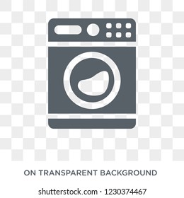 Washing machine icon. Trendy flat vector Washing machine icon on transparent background from Electronic devices collection. 