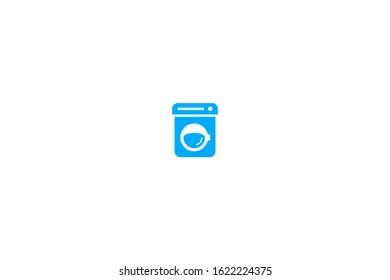 Washing machine icon in trendy flat style isolated on white background vector illustration