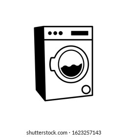 Washing machine icon in a trendy flat design