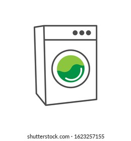 Washing machine icon in a trendy flat design