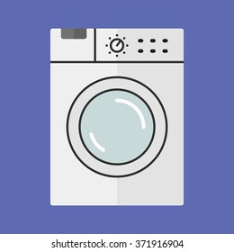 Washing machine icon in trendy flat style. Good for use and edit.