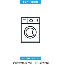 Washing Machine Icon Vector Design Template