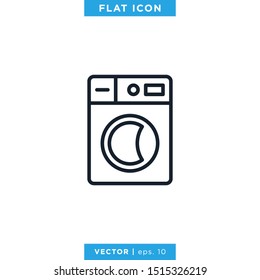 Washing Machine Icon Vector Design Template