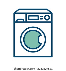 plantilla de diseño vectorial de icono de lavadora en fondo blanco
