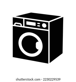 plantilla de diseño vectorial de icono de lavadora en fondo blanco