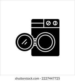vector de icono de lavadora. estilo de línea de icono de electrodomésticos eléctricos en fondo blanco