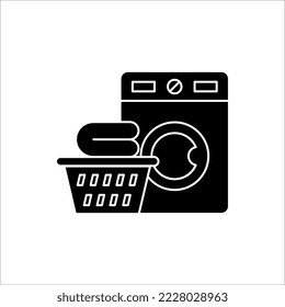 Waschmaschinensymbol, Vektorgrafik. Elektrogeräte - Symbol auf weißem Hintergrund