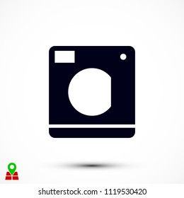Washing machine icon, Vector EPS 10 illustration style