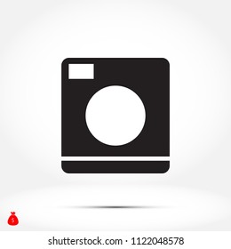 Washing machine icon, Vector EPS 10 illustration style