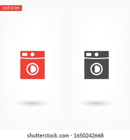  Icono de lavadora. Vector Eps 10 Lavado plano en casa