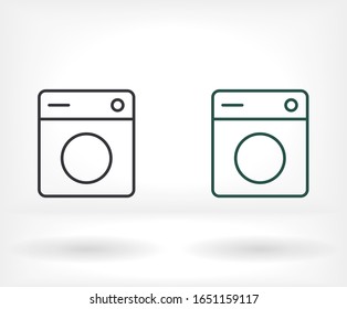  Icono de lavadora. Vector Eps 10 Lavado plano en casa