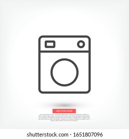  Icono de lavadora. Vector Eps 10 Lavado plano en casa