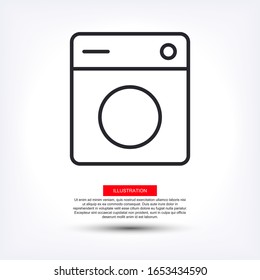  Icono de lavadora. Vector Eps 10 Lavado plano en casa