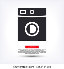  Icono de lavadora. Vector Eps 10 Lavado plano en casa