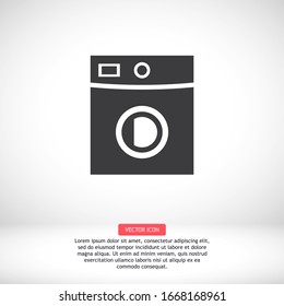 Icono de lavadora. Vector Eps 10 Lavado plano en casa