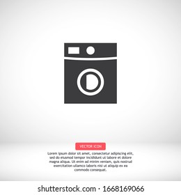 Washing machine icon. Vector Eps 10 Flat Design wash home housework