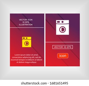 Icono de lavadora. Vector Eps 10 Lavado plano en casa