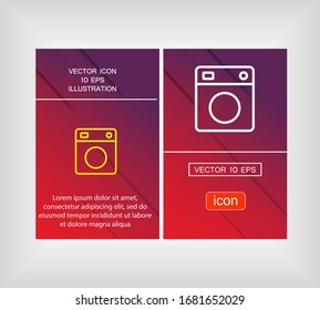Washing machine icon. Vector Eps 10 Flat Design wash home housework
