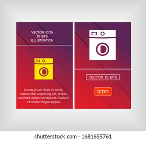 Washing machine icon. Vector Eps 10 Flat Design wash home housework