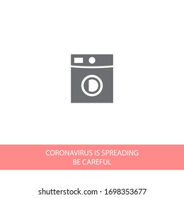 Washing machine icon. Vector Eps 10 Flat Design wash home housework